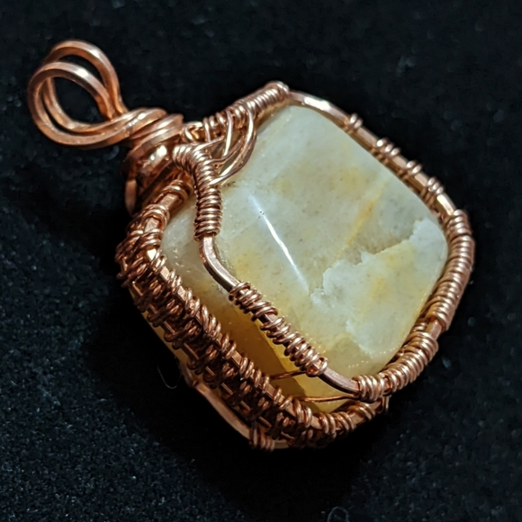 Artisan Jewelry - 🍂Artisan Copper Weave Sunstone Pendant